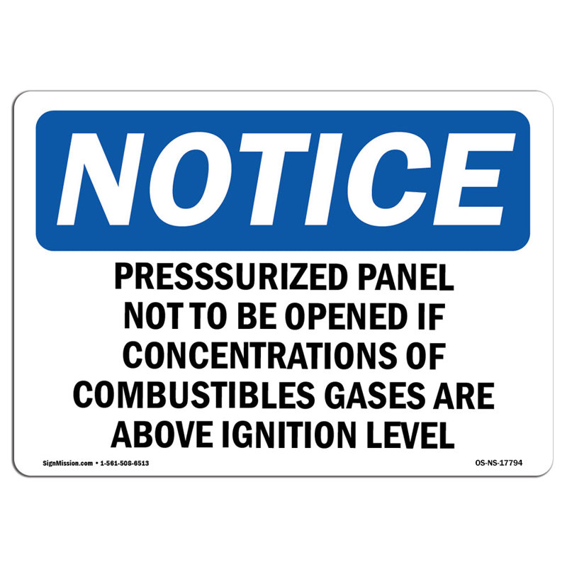 Panneau pressurisé à ne pas ouvrir en cas de concentration