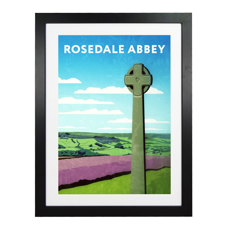'Rosedale Abbey' by Richard O'Neil - Print, Black Wood Frame, 43.5 cm H x 33.5 cm W x 2.2 cm D