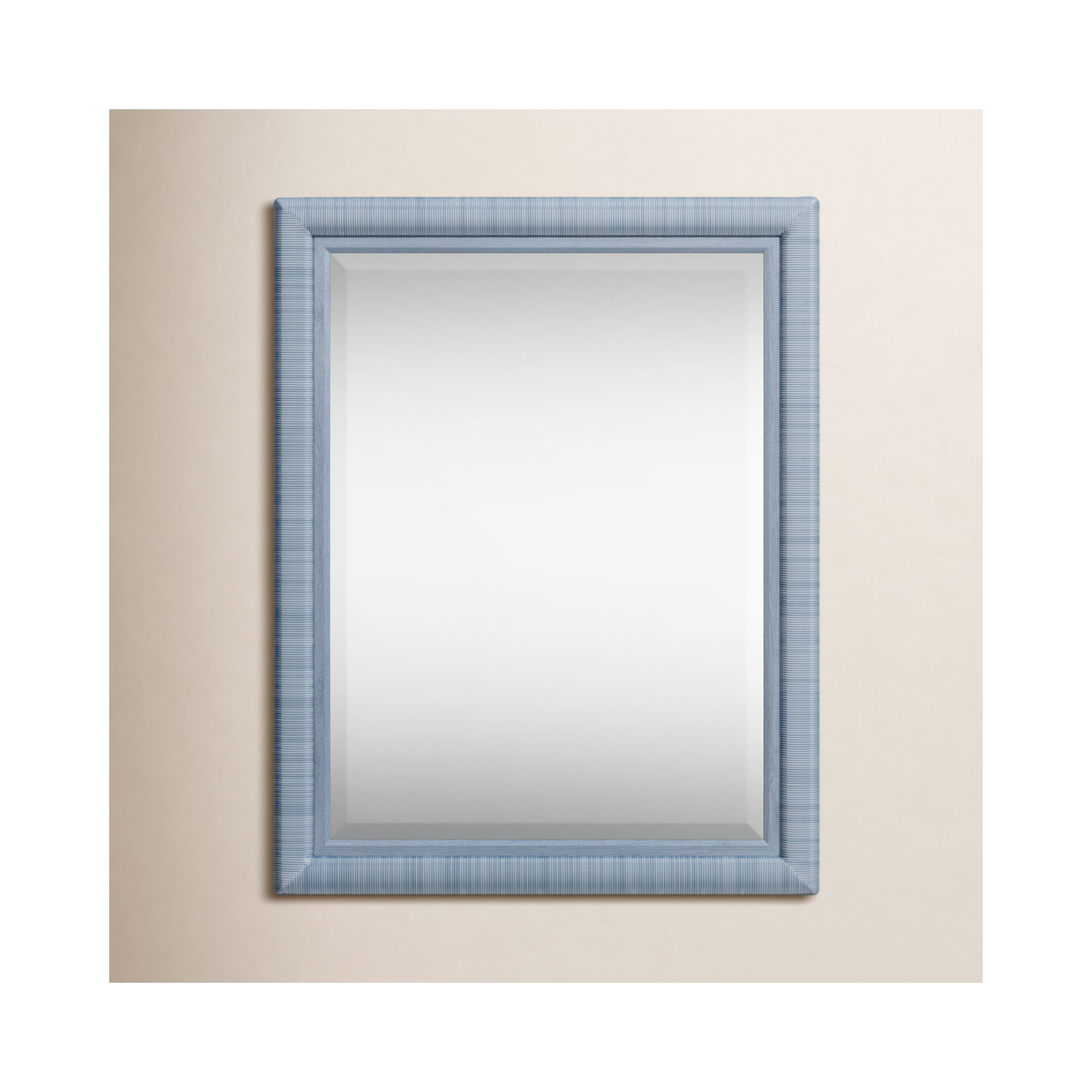 Monterey Rattan Flat Mirror, Sea Glass