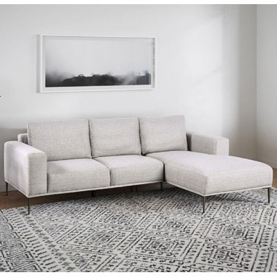 Dijon Modern Gray Chenille Sectional - Right Chaise