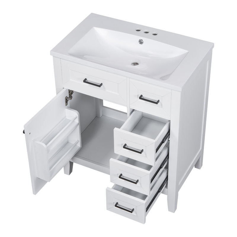 Meuble-lavabo 30 po avec lavabo, Blanc