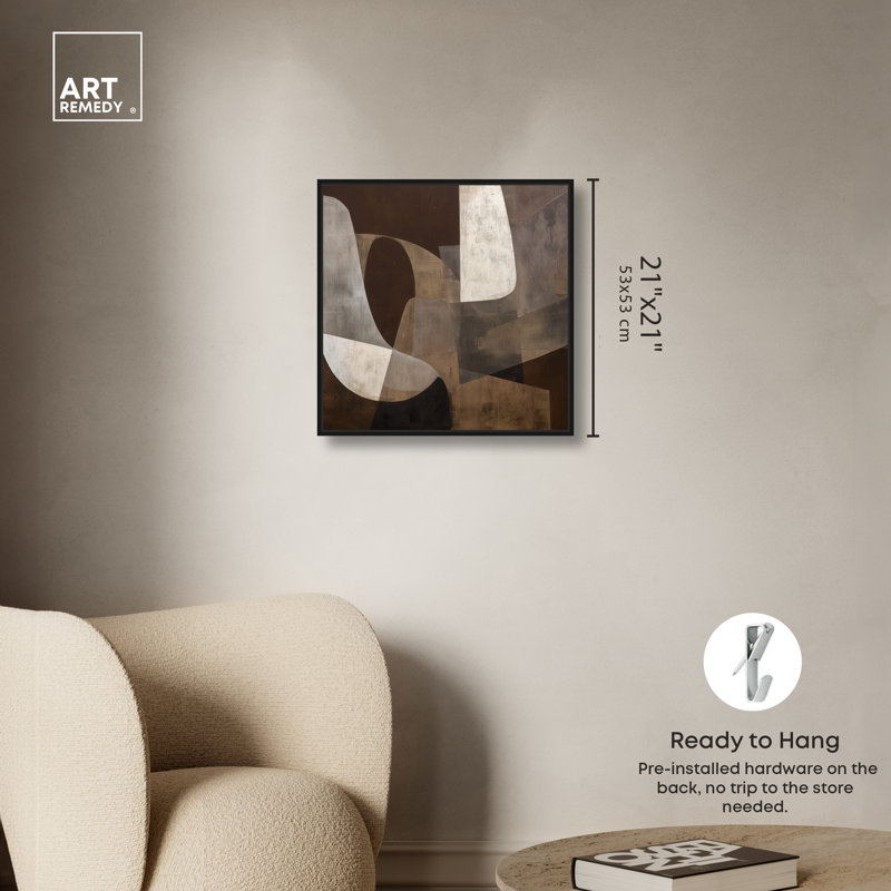 "Fossil Layers III", impression sur toile encadrée par Art Remedy, cadre noir, 20 x 20, H 21 po x l 21 po, Black Frame