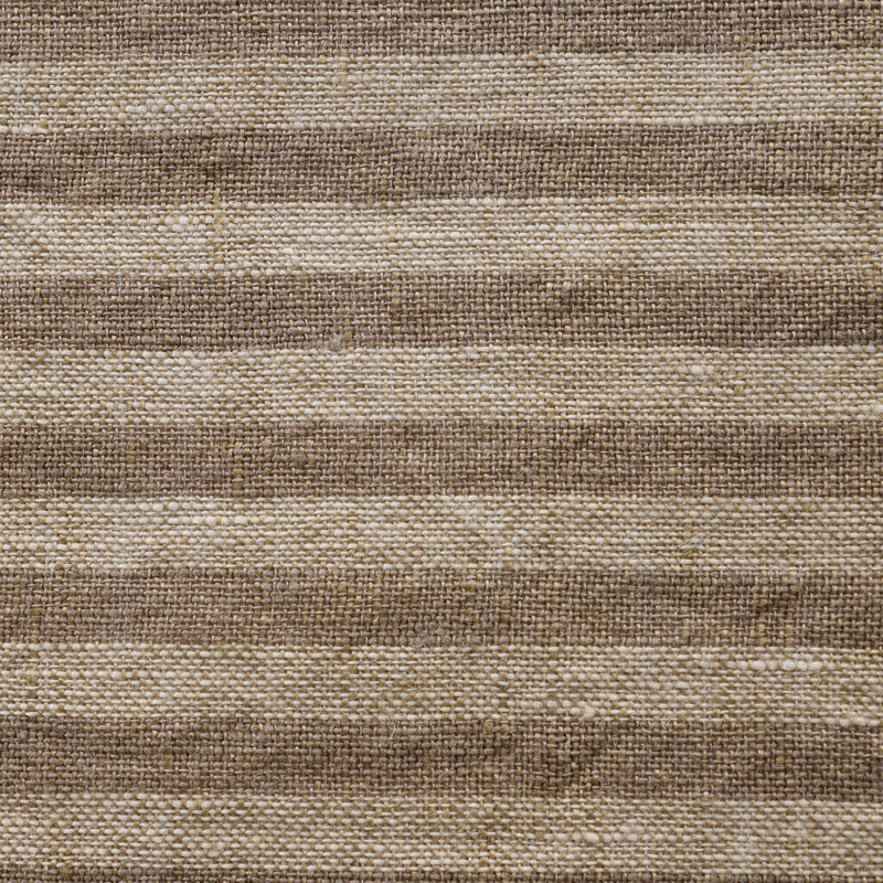 Ensemble de table rectangulaire rayé 100 % lin, Taupe