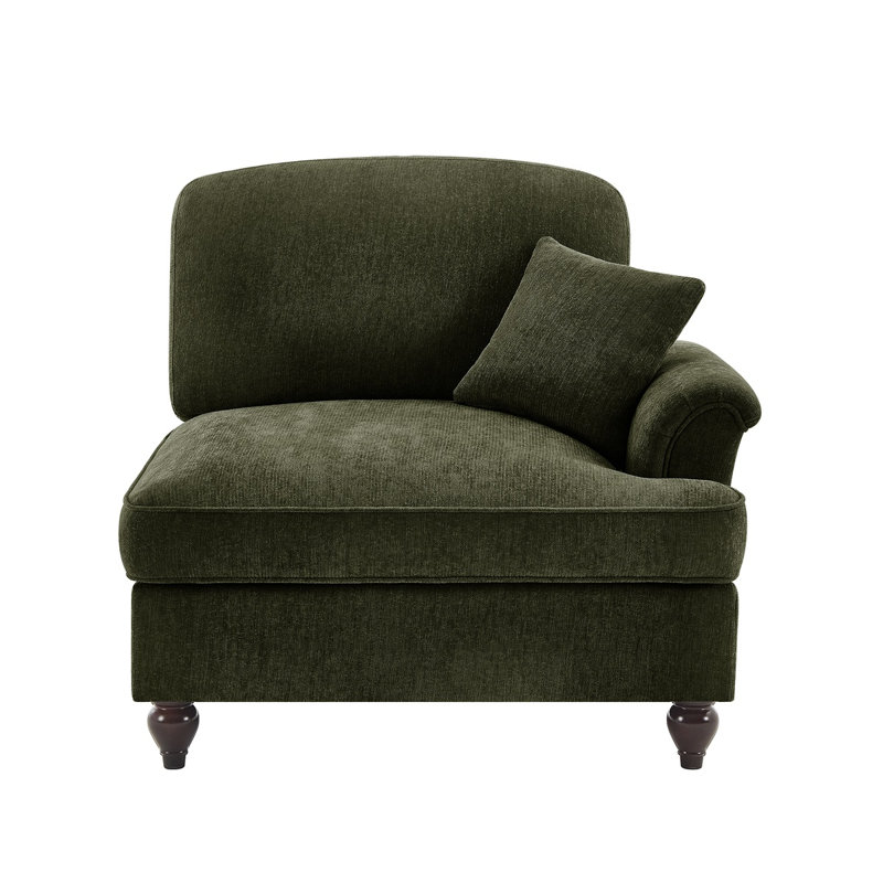 Canapé en chenille avec 1 coussin, Vert