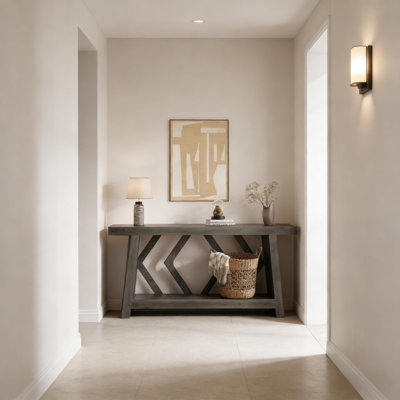 70.9 Inch All-Wood Console Table with 2-Tier for Hallway, Living Room, Narrow Foyer
