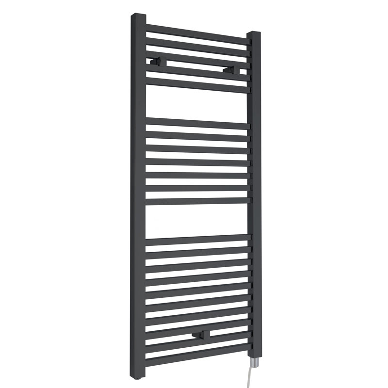 Eton Straight Towel Rail Heated Towel Rails, 110cm H x 50cm W x 3cm D, Anthracite