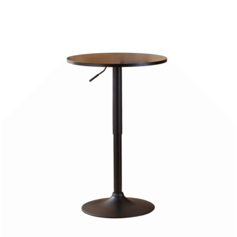 Belham Round Top Adjustable Height With Leg Base Metal Bar Table