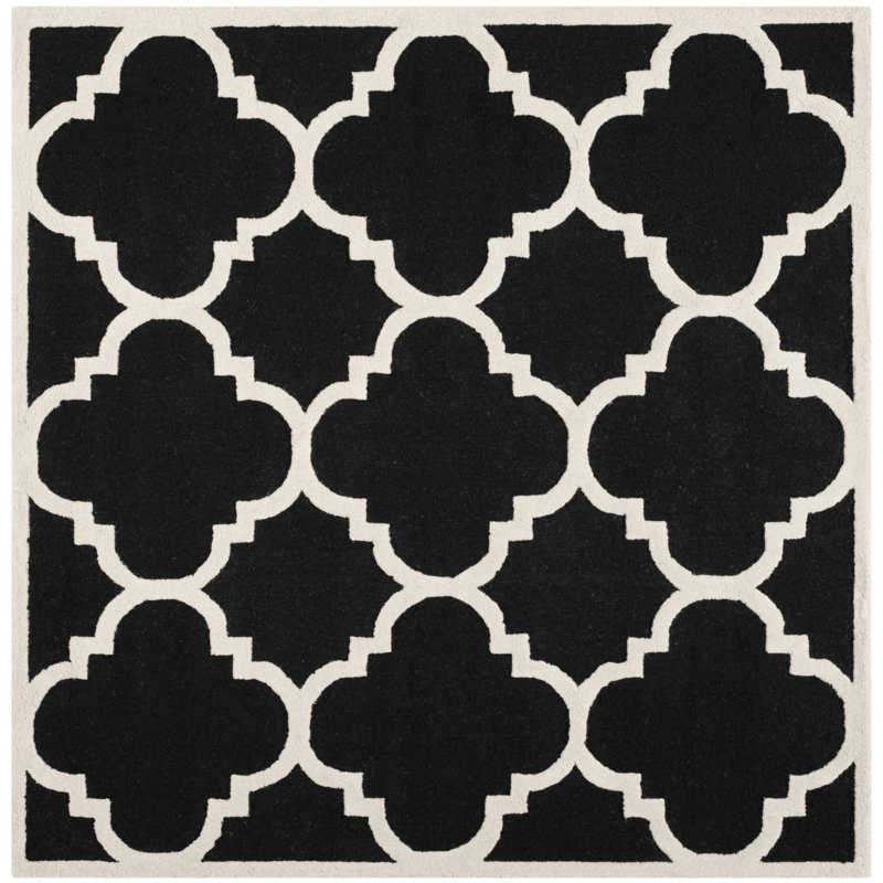 Cannen Hand Tufted Wool Geometric Rug, Square 8'