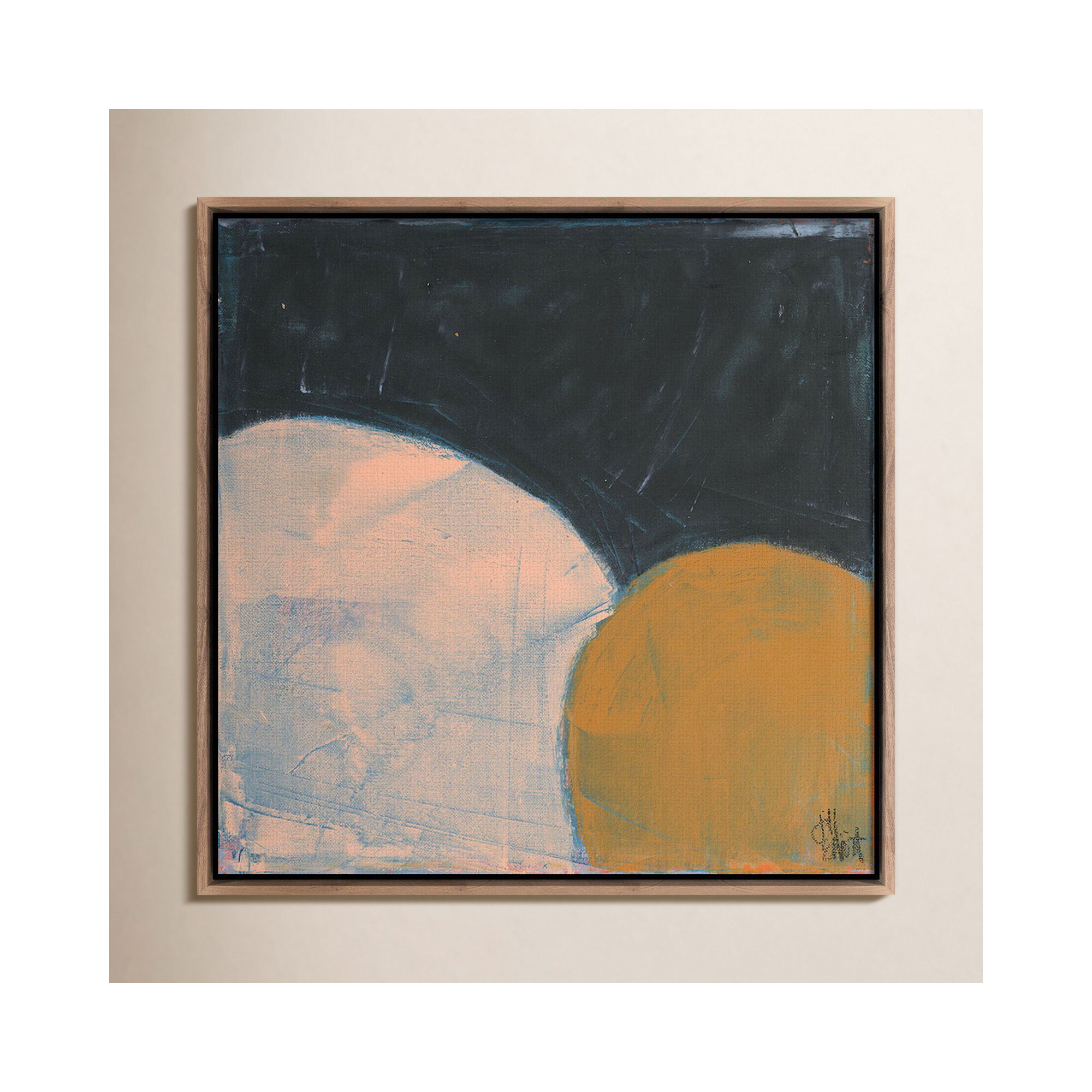 Sometimes Still by Jill Elliott, 32" H x 32" W, Dark Brown Canvas