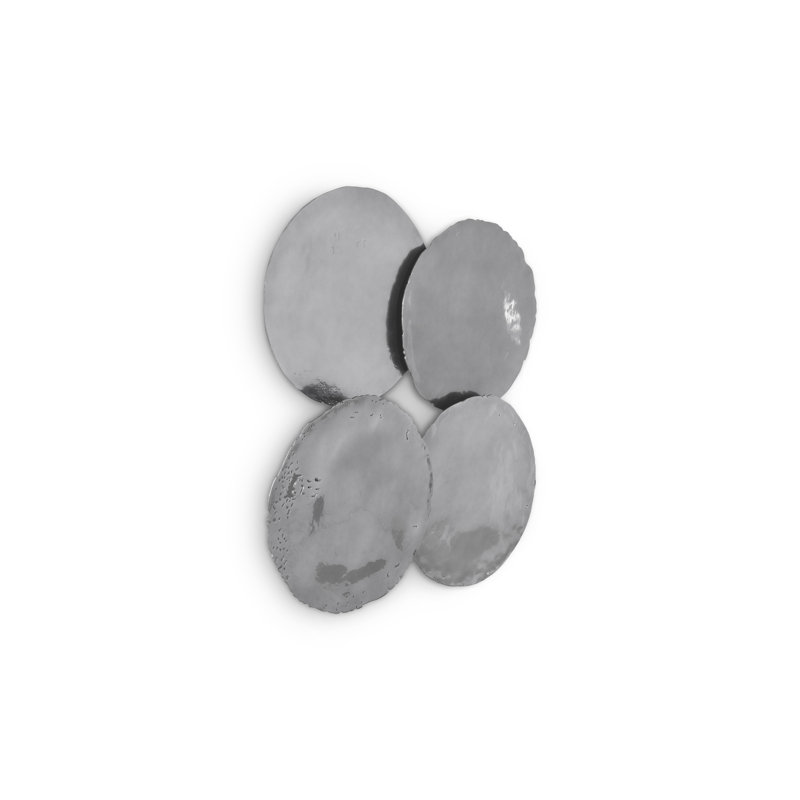 4 Piece Wall Décor Set, Liquid Silver