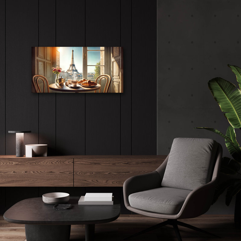  «Morning Coffee In Paris» par Rey Klimt, art mural en verre acrylique, H 12 po x l 24 po