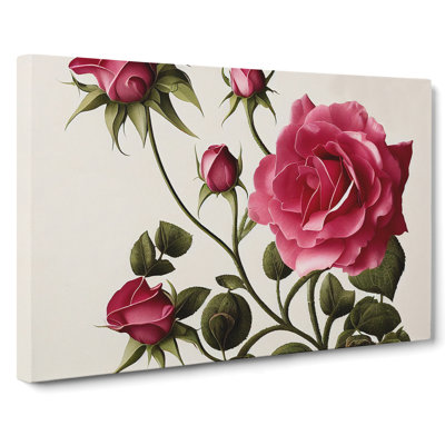 Bold Rose Flowers - Wrapped Canvas Painting