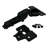 Kit 6 Hinge 105 Degree + Cross Plate Frameless Soft Close 3D Cam Clip On Half Overlay Matte Black-103958669