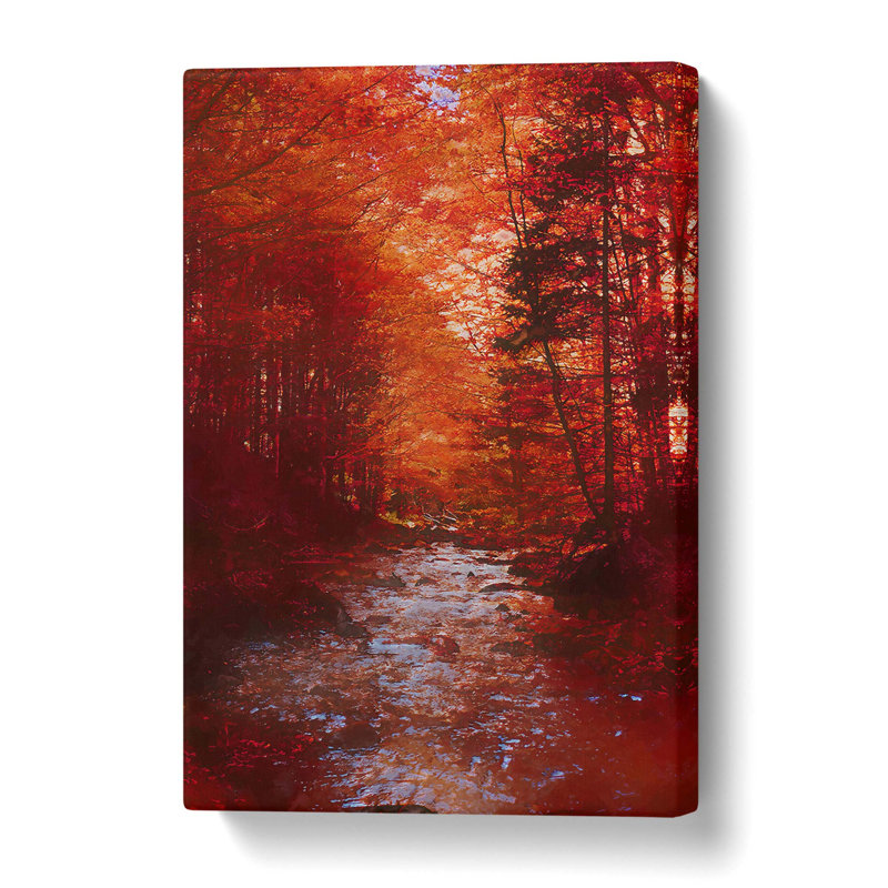 The Woodland Stream In Abstract - Print, 75 cm H x 50 cm W x 3 cm D, Wrapped Canvas