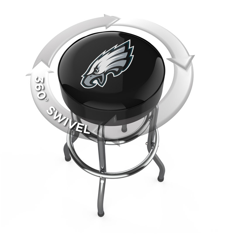 Commercial Grade Chrome Swivel Bar Stool with Vibrant Team Colors  , Philadelphia Eagles
