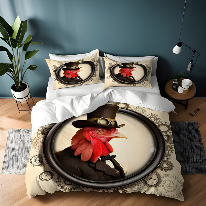 Polyester Abstract Duvet Cover, King Duvet Cover + 2 King Shams