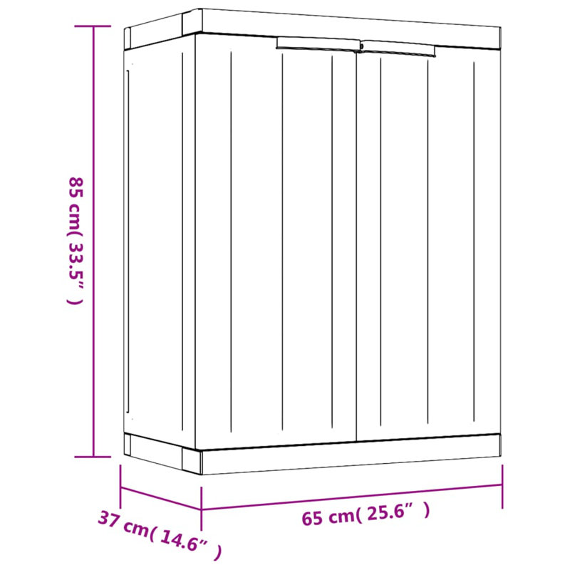 WFX Utility™ Outdoor Storage Cabinet 25.6"X14.6"X33.5" PP, Gray/Black