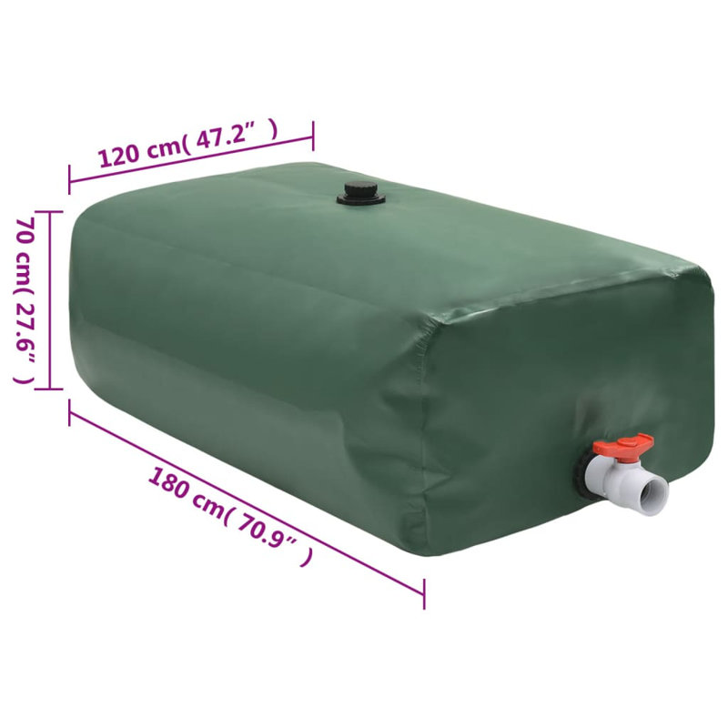 Symple Stuff PVC Rain Barrel, 275L, green