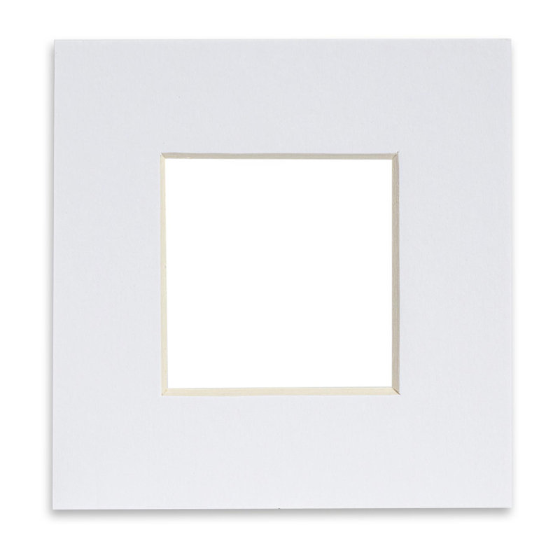 Bevelled Shadow Box Picture Frame with Mat, White, 20cm H x 20cm W x 0.2cm D