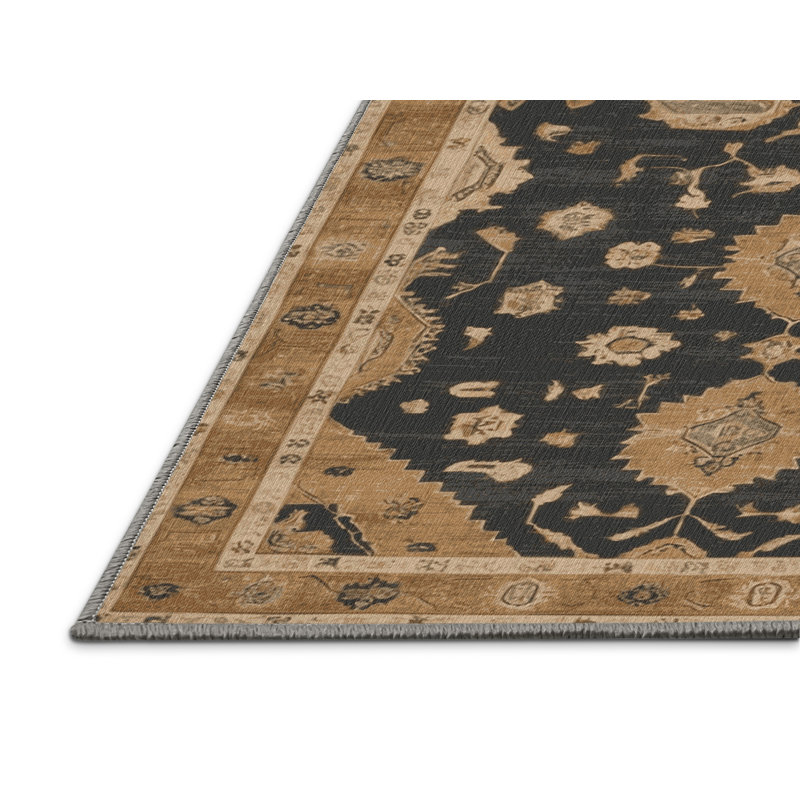 Tapis brun lavable à la machine, Rectangulaire 2 pi x 3 pi