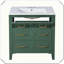 Meuble-lavabo simple autoportant en bois massif avec tiroirs en céramique-387640635