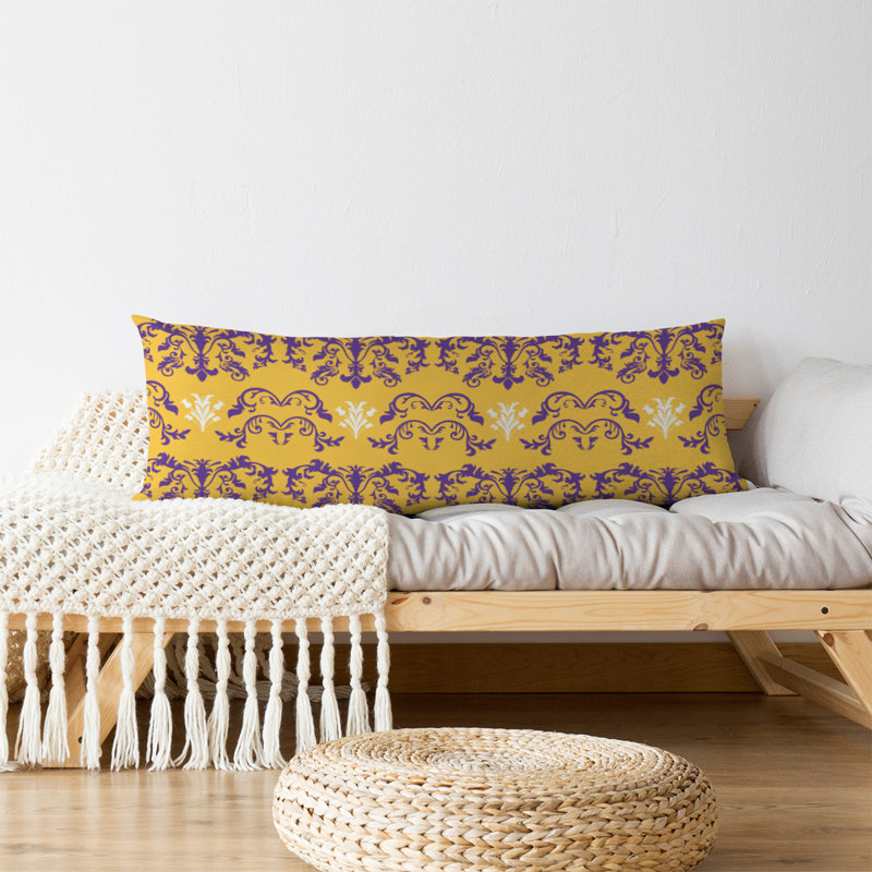 Polyester Medium Pillow, Yellow/Purple/White, Microfiber
