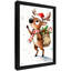 Noir rétro encadré noir de Noël, aquarelle drôle de cerf, impressions encadrées de style rétro-795916097