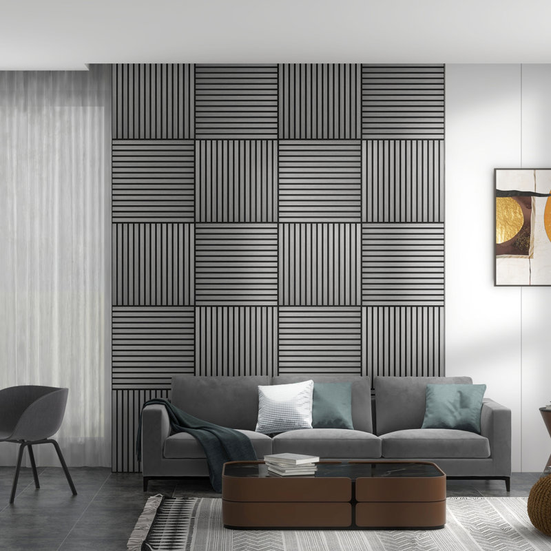 Panneaux muraux en faux bois 24 "X 3D - Gris insonorisant pour une meilleure expérience 24", salle de bain relaxante