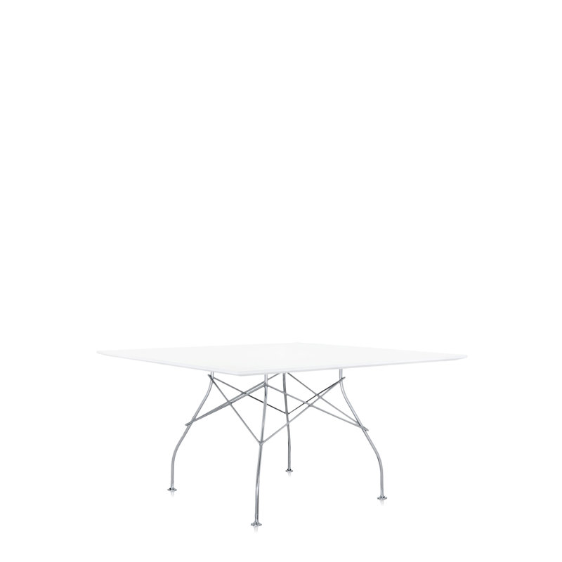 Metal Base Dining Table, White Laminated