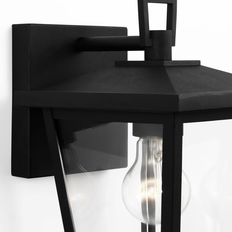 Linton Small Lantern from Generation Lighting , 12.625" H x 6.5" W x 7.25" D, Textured Black