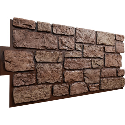 EverStone Cobblestone Faux Stone Panel, 48"W x 23 3/4"H x 1 1/8"D, Texas Color