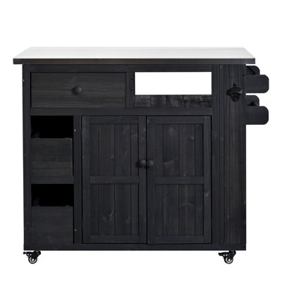 Îlot de cuisine d'extérieur en bois massif extensible 19,3 po / 28 po
