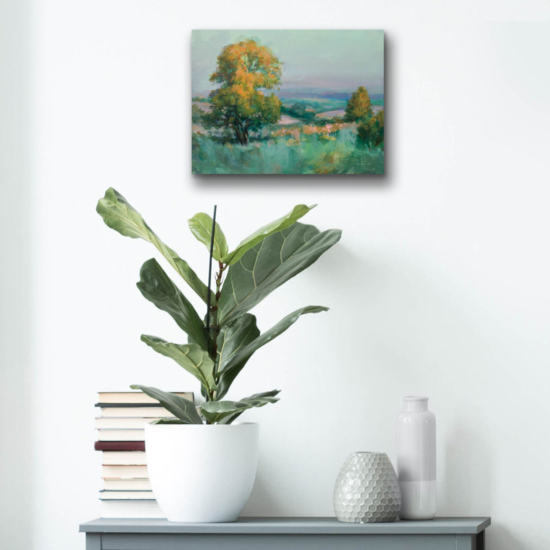«Hilltop Oak» par Danhui Nai, art mural en verre acrylique, H 12 po x l 16 po x P 0,13 po