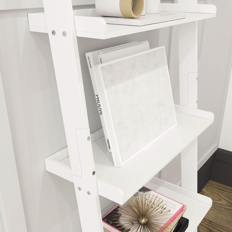 189cm H x 56cm W Ladder Bookcase, White