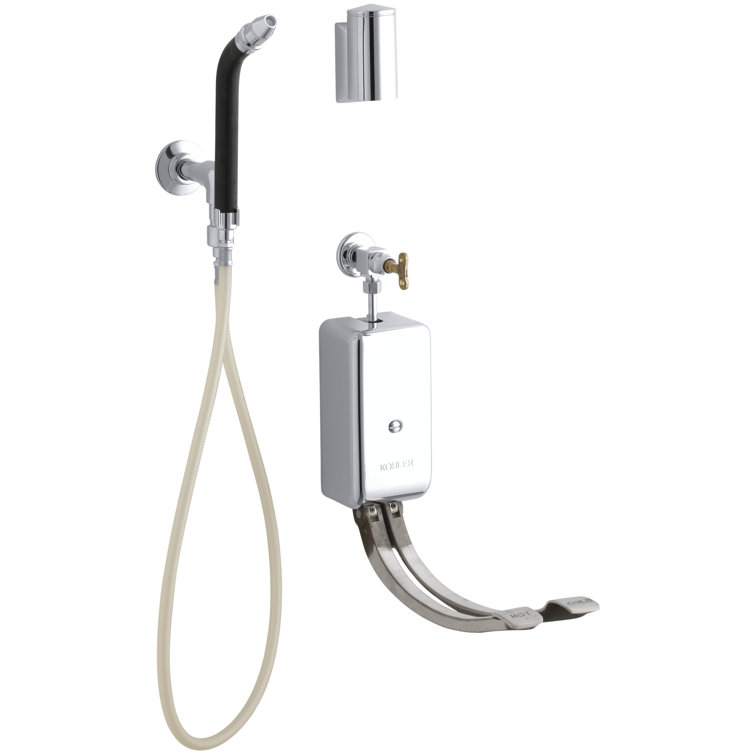 Bedpan Washer with Double Foot Control Mixing Valves and Integral Stops