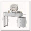 Coiffeuse moderne avec miroir amovible et table d'appoint rotative