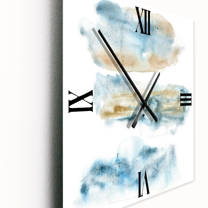 Abstract of Dark Blue Clouds III - Horloge murale moderne, Moyen