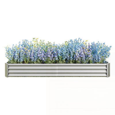 7.6x3.7x0.98ft Metal Raised Bed Garden