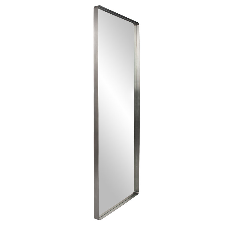 Miroir d'appoint Steele, Argent argent, 72 po x 30 po 