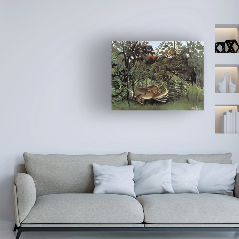"La jungle IV" par Henri Rousseau sur toile, H 18 po x l 24 po