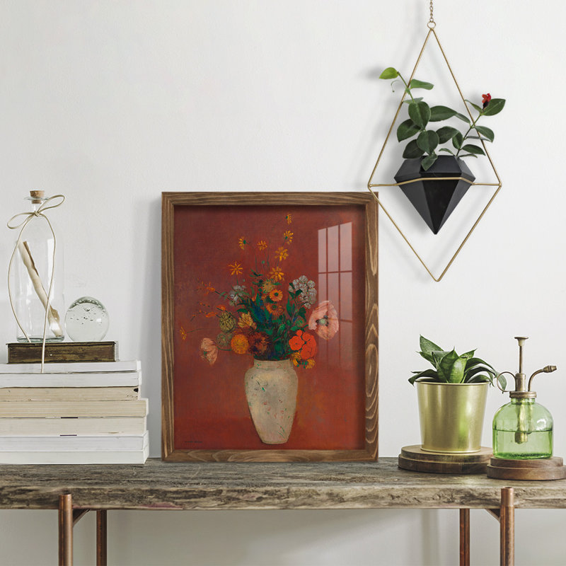 Bouquet dans un vase chinois, toile de qualité supérieure, prête à être accrochée, L 12 po x H 15 po x P 1 po