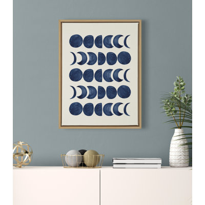 901 Moon Phases by Teju Reval Framed Canvas Wall Art Print