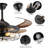 48" Black Remote Control Ceiling Fan Light – Industrial 4-Blade Fan With Cage Design And Adjustable Speed For Living Room, Bedroom, Or Office (Silent/6-Speed/Reversible/Dc Motor)  (Bulb Not Included)