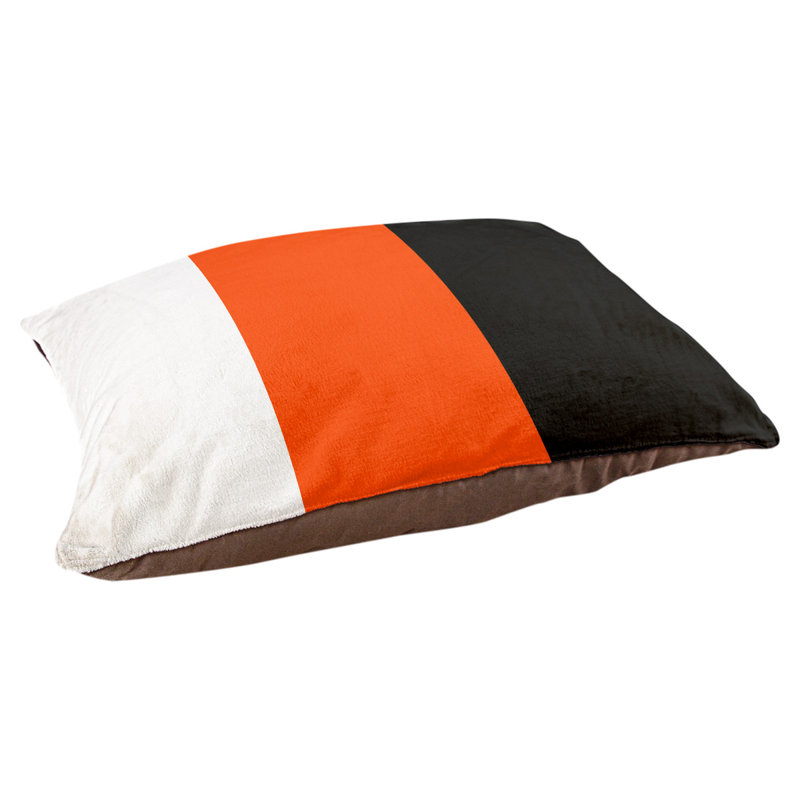 Coussin Designer, Grand (L 40 po x l 50 po), Blanc / Orange / Noir