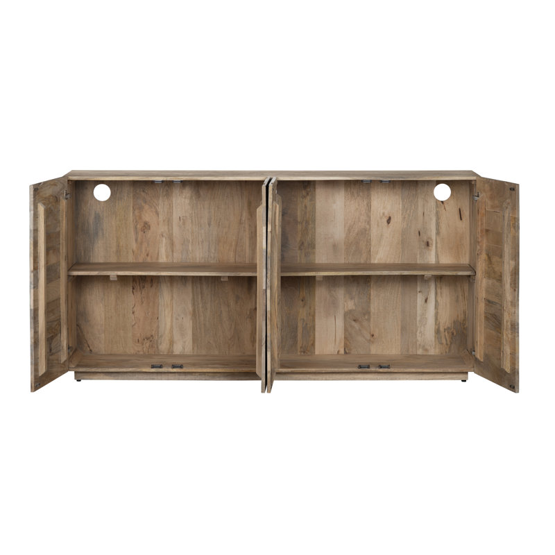 Bamboo Four-Door Media Credenza_Sideboard