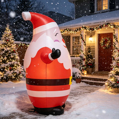 Inflatable PVC Santa Claus Wobble Figure Christmas Themed Glowing Inflatable Decorative Prop