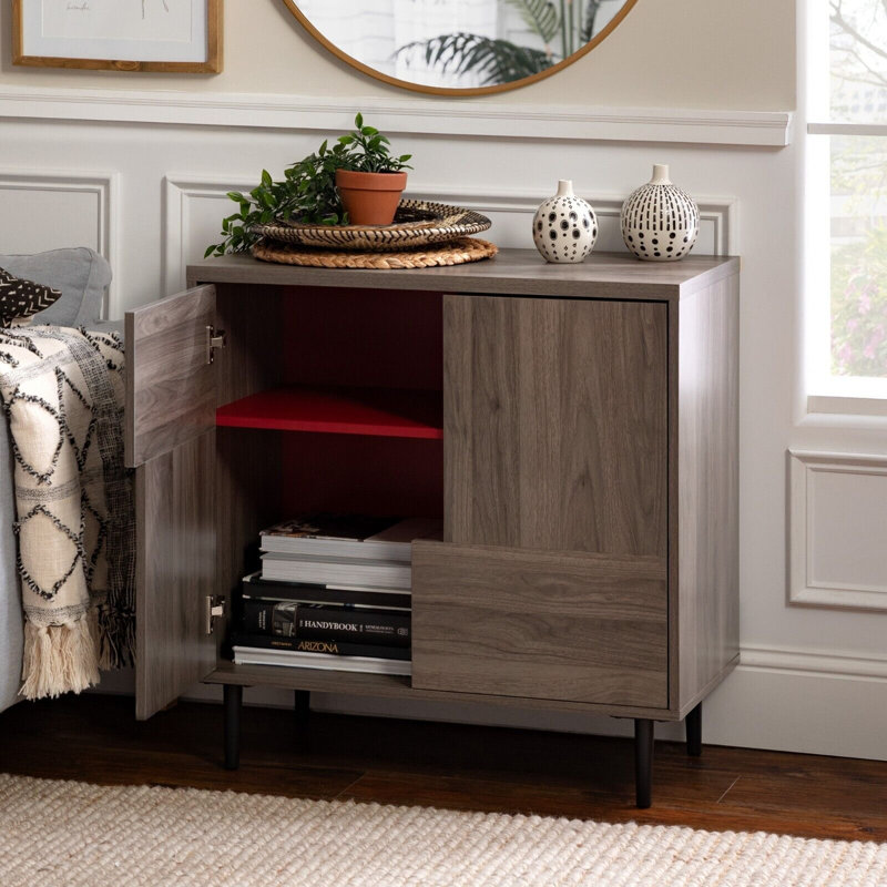 Shiflet 78.5cm H x 76.5cm W Geometric Bookcase, Slate Grey