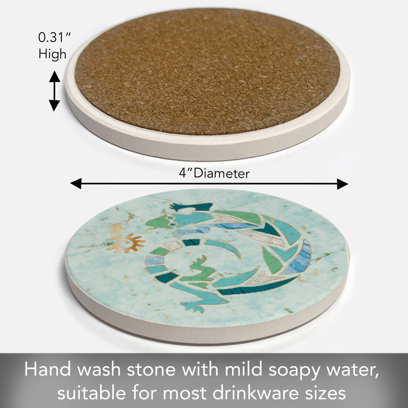 Marbled Gecko Single Round Stone Coaster Create Your Own Set