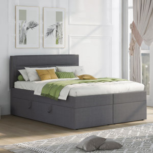 Latitude Run® Upholstered Platform Bed With Storage Underneath | Wayfair
