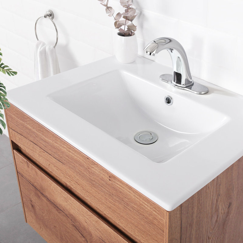 Steinstil 32'' Ceramic Rectangular Bathroom Sink with Overflow